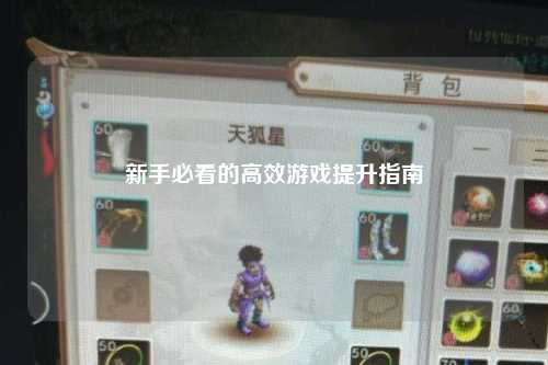 新手必看的高效游戲提升指南