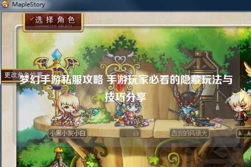 夢幻手游私服攻略 手游玩家必看的隱藏玩法與技巧分享